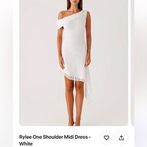Peppermayo One Shoulder Dress - White